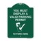 Signmission You Must Display Valid Parking Permit to Park Here Alum Sign, 18" x 24", GW-1824-22694 A-DES-GW-1824-22694 - alternate 1